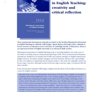 Raising Standards through Innovations in English Teaching: creativity and critical reflection
